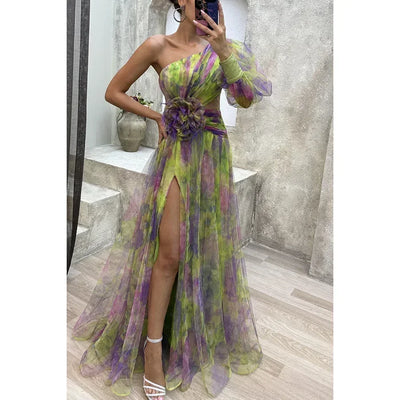 Jenny | Élégant Robe Florale à Une Épaule