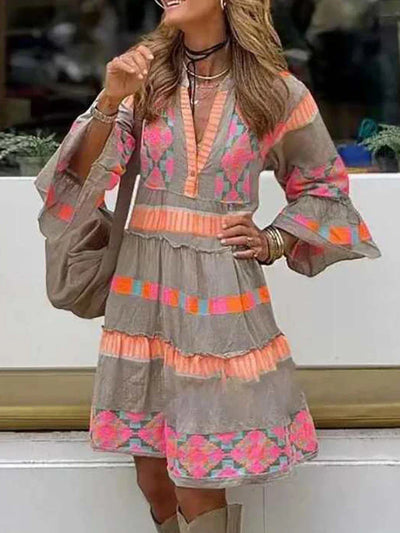 Kissia | Robe Artistique à Imprimé Boho