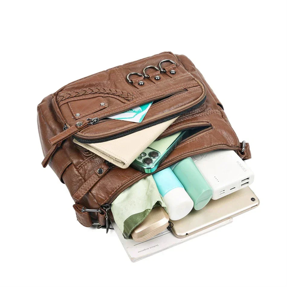 Olivia™ Vintage Charm | Sac à Fermeture Éclair Souple