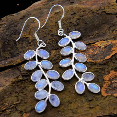Boucles d'Oreilles avec Pierre de Lune