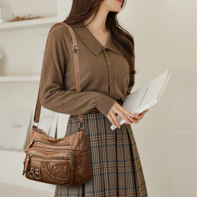 Olivia™ Vintage Charm | Sac à Fermeture Éclair Souple