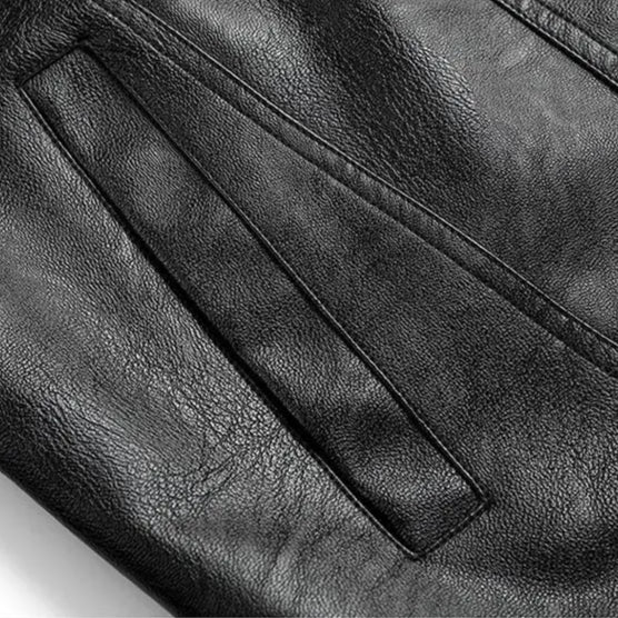 Veste en cuir naturel