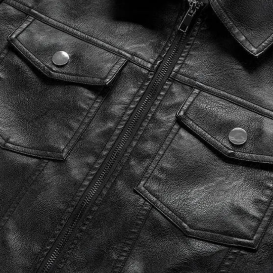 Veste en cuir naturel