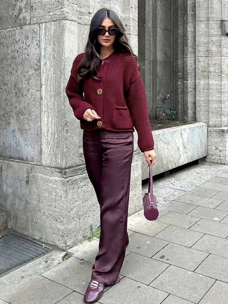 Roxane - Cardigan tendance avec boutons dorés