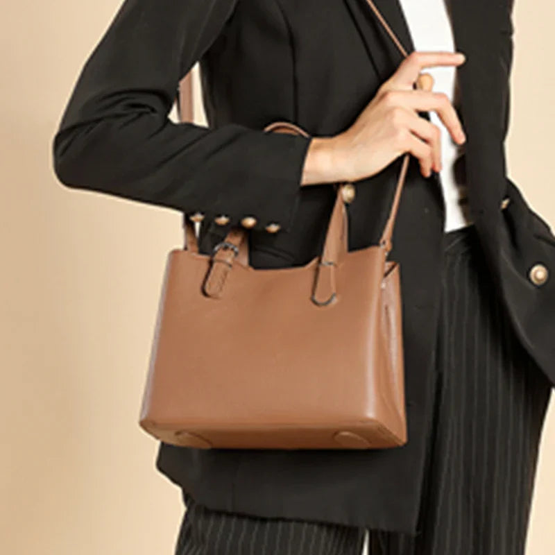 Aria™ - Sac à Bandoulière en Cuir de Vache Véritable à 3 Couches