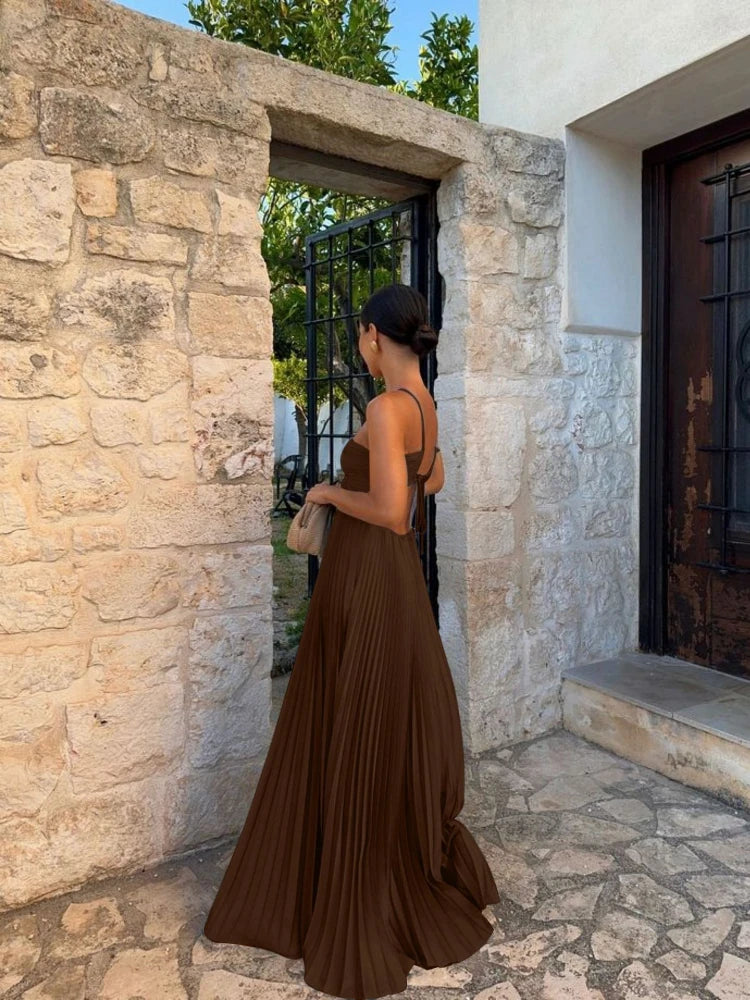 Nina | Robe Maxi Plissée Élégante