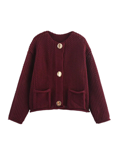Roxane - Cardigan tendance avec boutons dorés