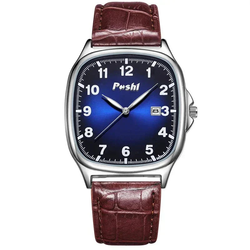 Montre à Quartz avec Bracelet en Cuir de Mode