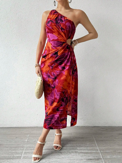 Sandra | Robe Serrée avec Nœud à Une Épaule