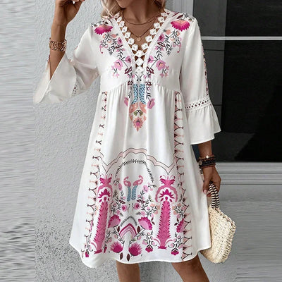 Kissia | Robe Artistique à Imprimé Boho