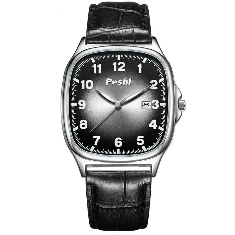 Montre à Quartz avec Bracelet en Cuir de Mode