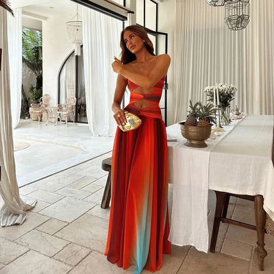 Diana | Robe Maxi Élégante à Rayures Colorées