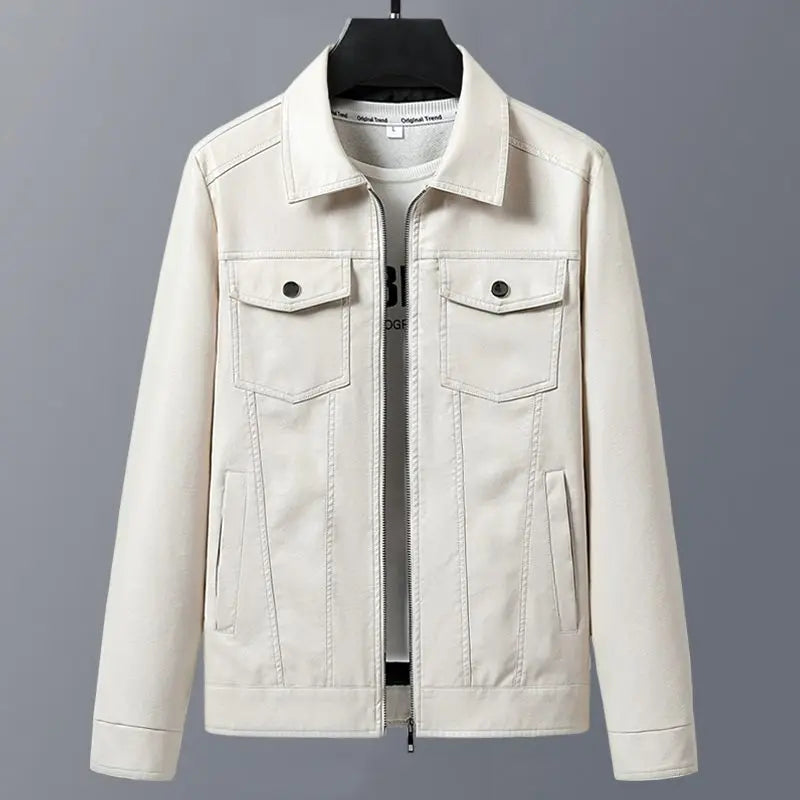 Veste en cuir naturel