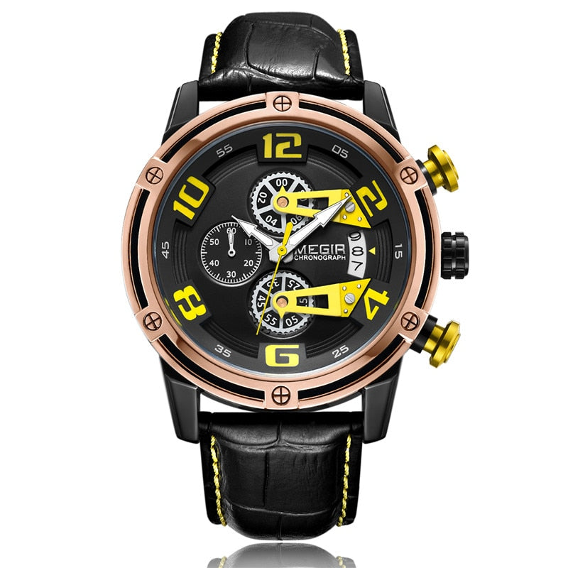 Montre Chronographe à Quartz Lumineux pour Hommes