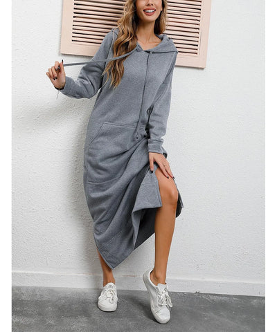 Ciska™ - Robe Élégante avec Capuche et Manches Longues