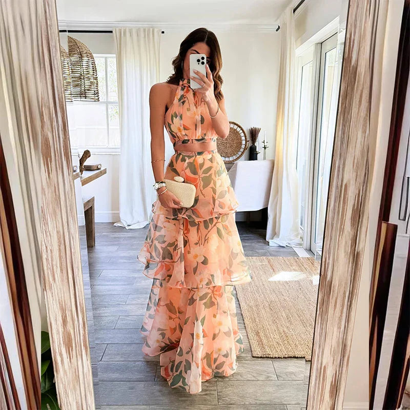 Lessy | Ensemble de Deux Pièces Floral Stylé