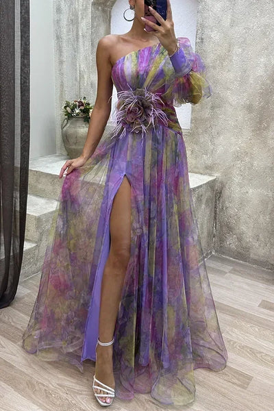 Jenny | Élégant Robe Florale à Une Épaule