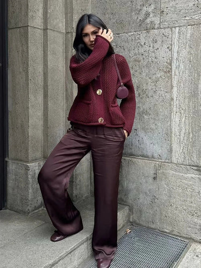 Roxane - Cardigan tendance avec boutons dorés