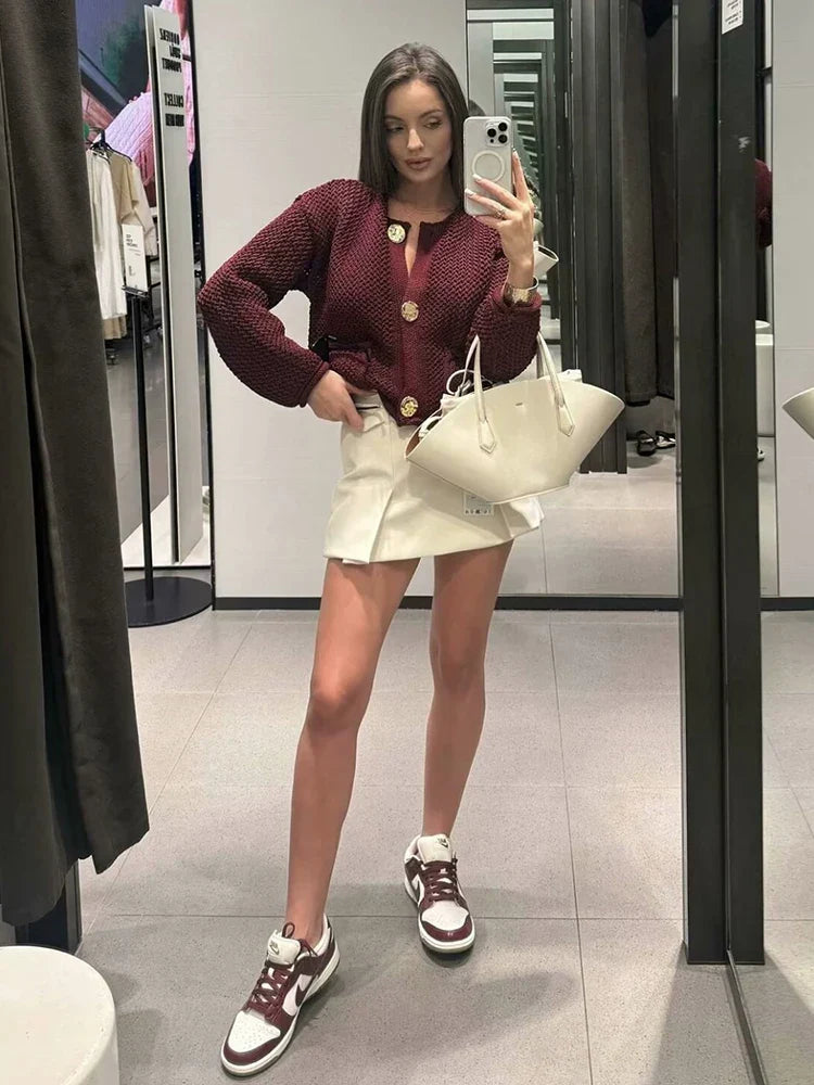 Roxane - Cardigan tendance avec boutons dorés