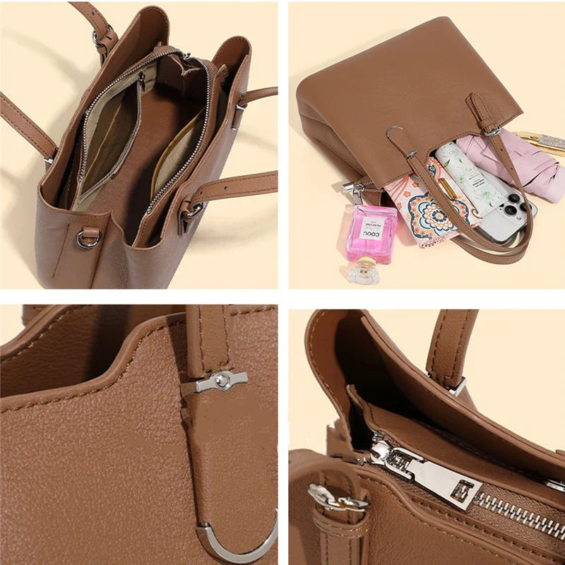 Aria™ - Sac à Bandoulière en Cuir de Vache Véritable à 3 Couches
