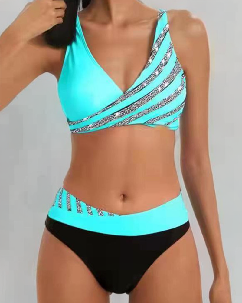 Mona - Bikini Imprimé en Tons Chauds