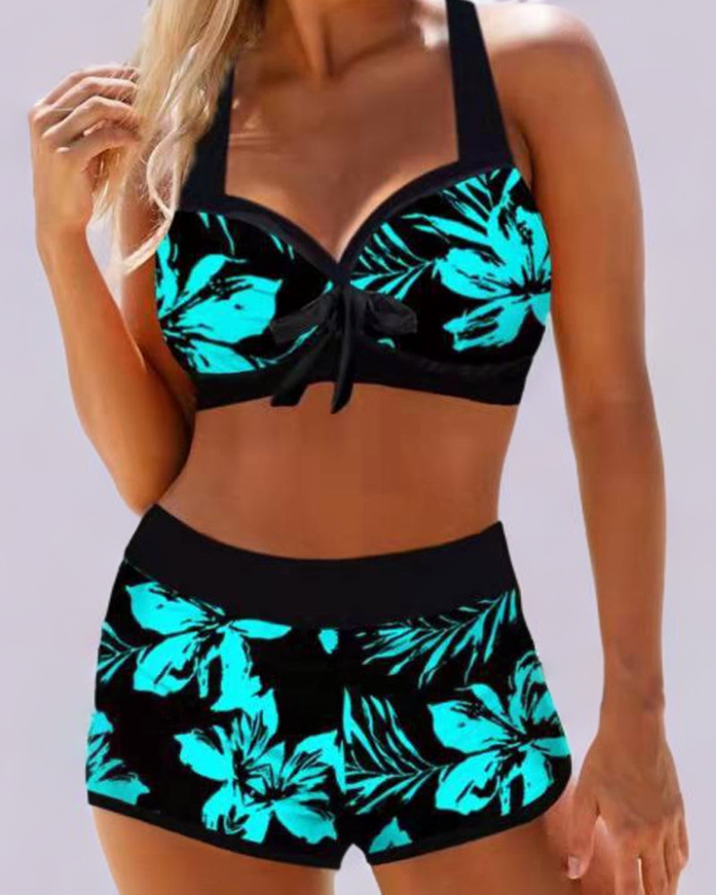 Sherrie - Maillot de Bain Taille Haute avec Imprimé Floral
