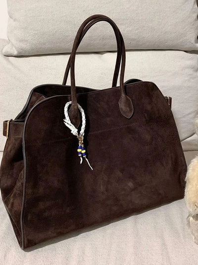 Nicole - Sac à main en cuir velours végétalien
