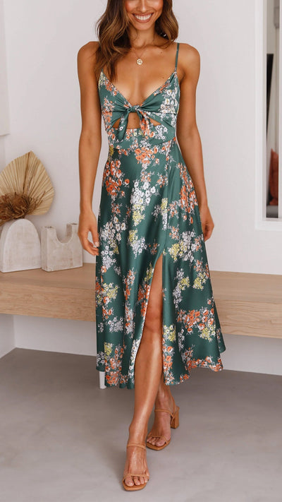 ROBE FLOREALE EN SATIN