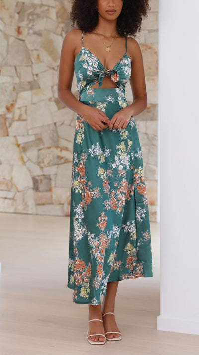 ROBE FLOREALE EN SATIN