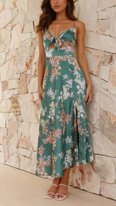 ROBE FLOREALE EN SATIN