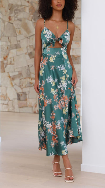 ROBE FLOREALE EN SATIN