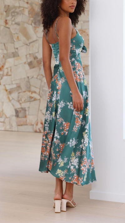 ROBE FLOREALE EN SATIN