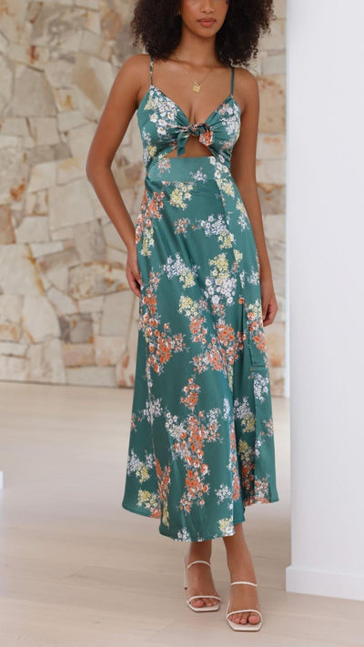 ROBE FLOREALE EN SATIN