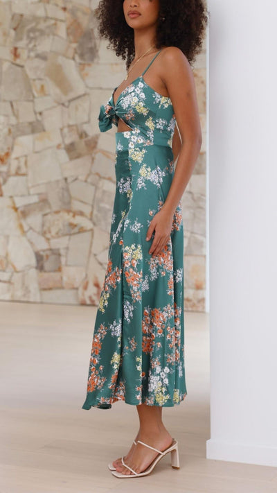 ROBE FLOREALE EN SATIN