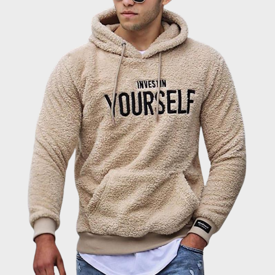 Christophe - Sweat à capuche Sherpa confortable avec message inspirant