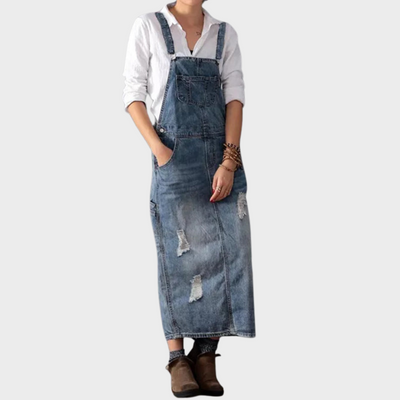 Aurore - Salopette en jean vintage avec poches