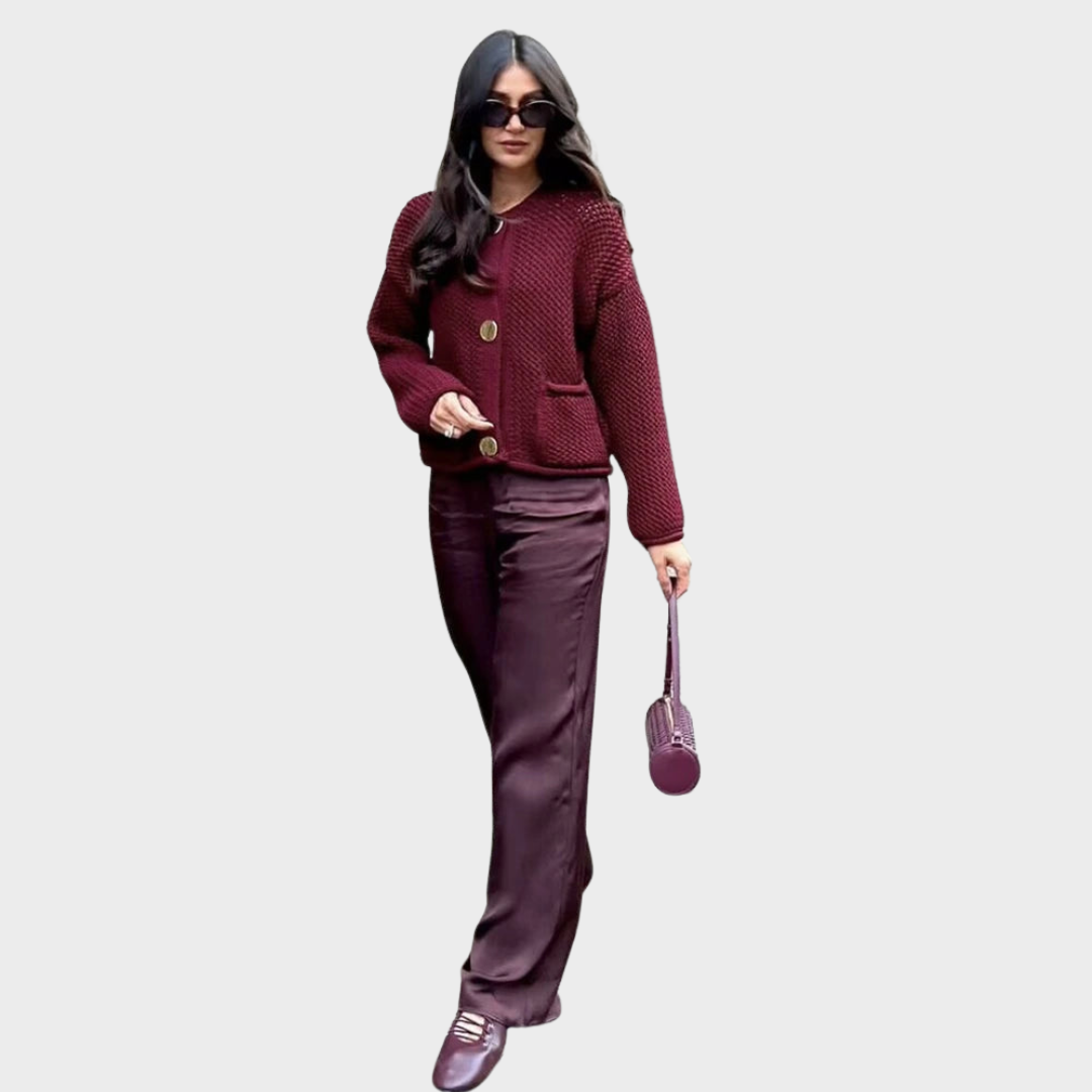Roxane - Cardigan tendance avec boutons dorés