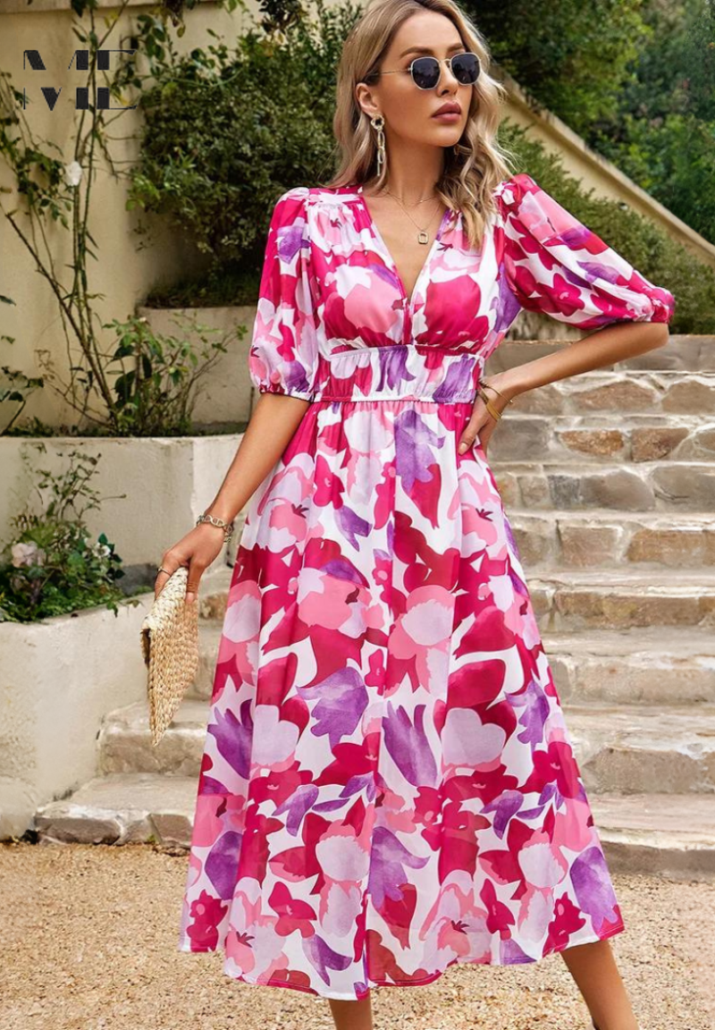 Danielle | Robe Midi Luxe Intemporelle (Quasi épuisé)
