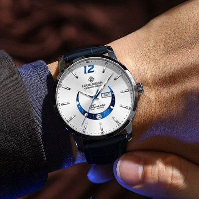 Montre élégante à phase de lune lumineuse