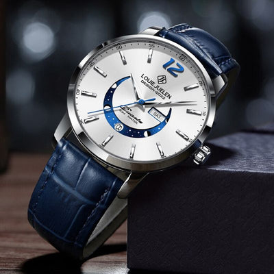 Montre élégante à phase de lune lumineuse