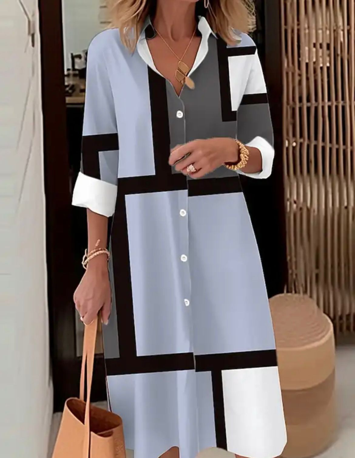 Margaritte | Robe Chemise avec Imprimé Géométrique