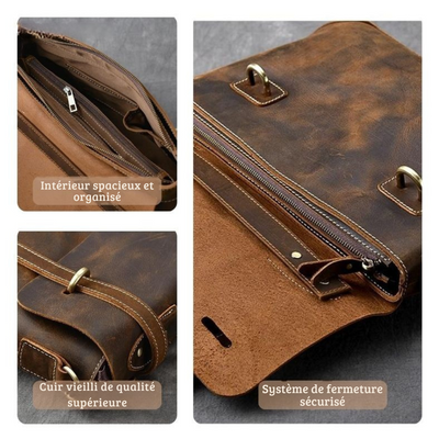 YPRES | Sac à Main en Cuir Marron
