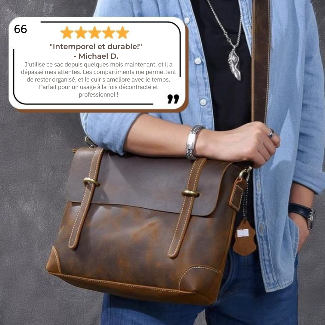 YPRES | Sac à Main en Cuir Marron