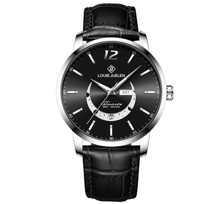Montre élégante à phase de lune lumineuse