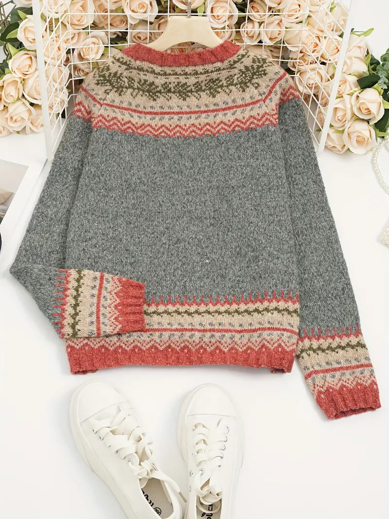 Céleste | Pull Islandais Élégant