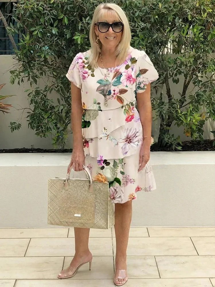 Emilia | Robe à Volants Floraux en Couches