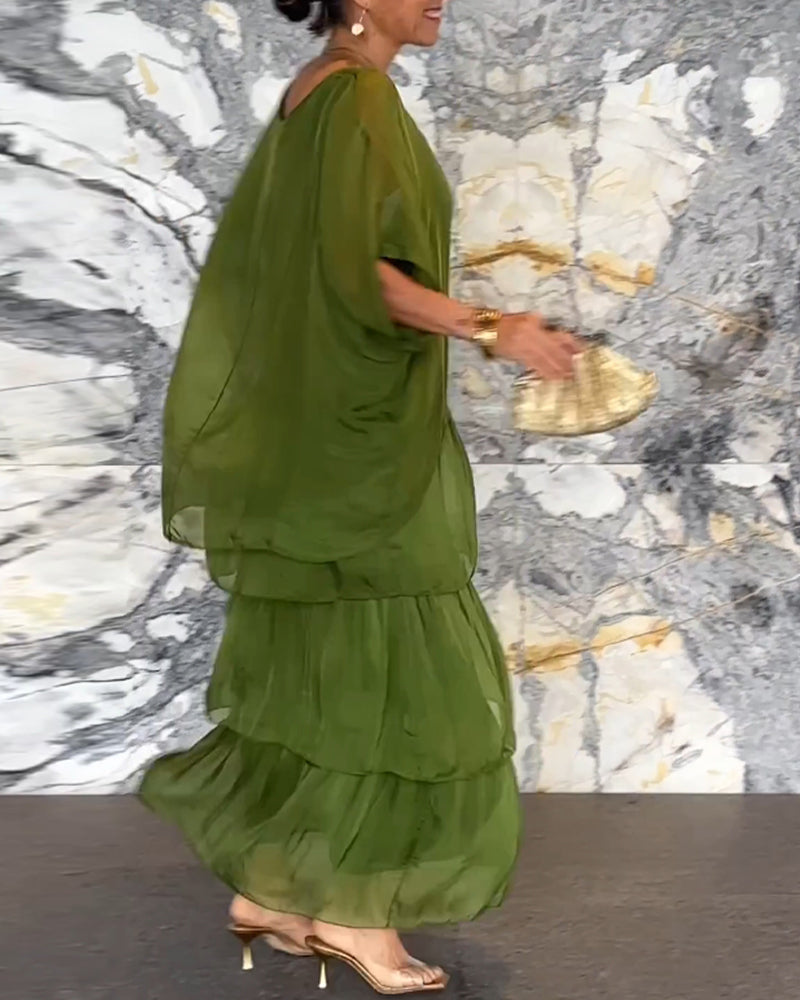 Morgan™ | Robe Maxi Verte en Couches