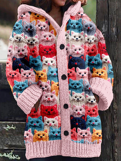 Cécile - Sweat à capuche 100 Happy Cats