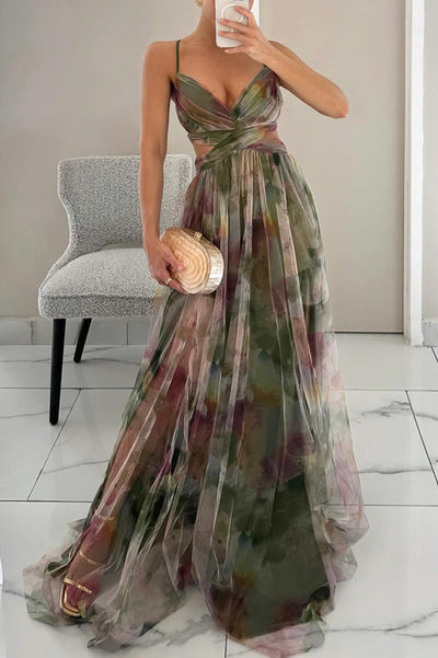 Arabel - Magnifique maxivestido avec imprimé floral