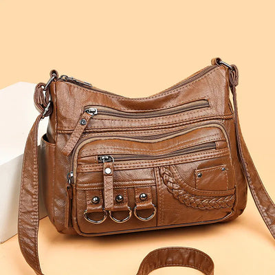 Olivia™ Vintage Charm | Sac à Fermeture Éclair Souple